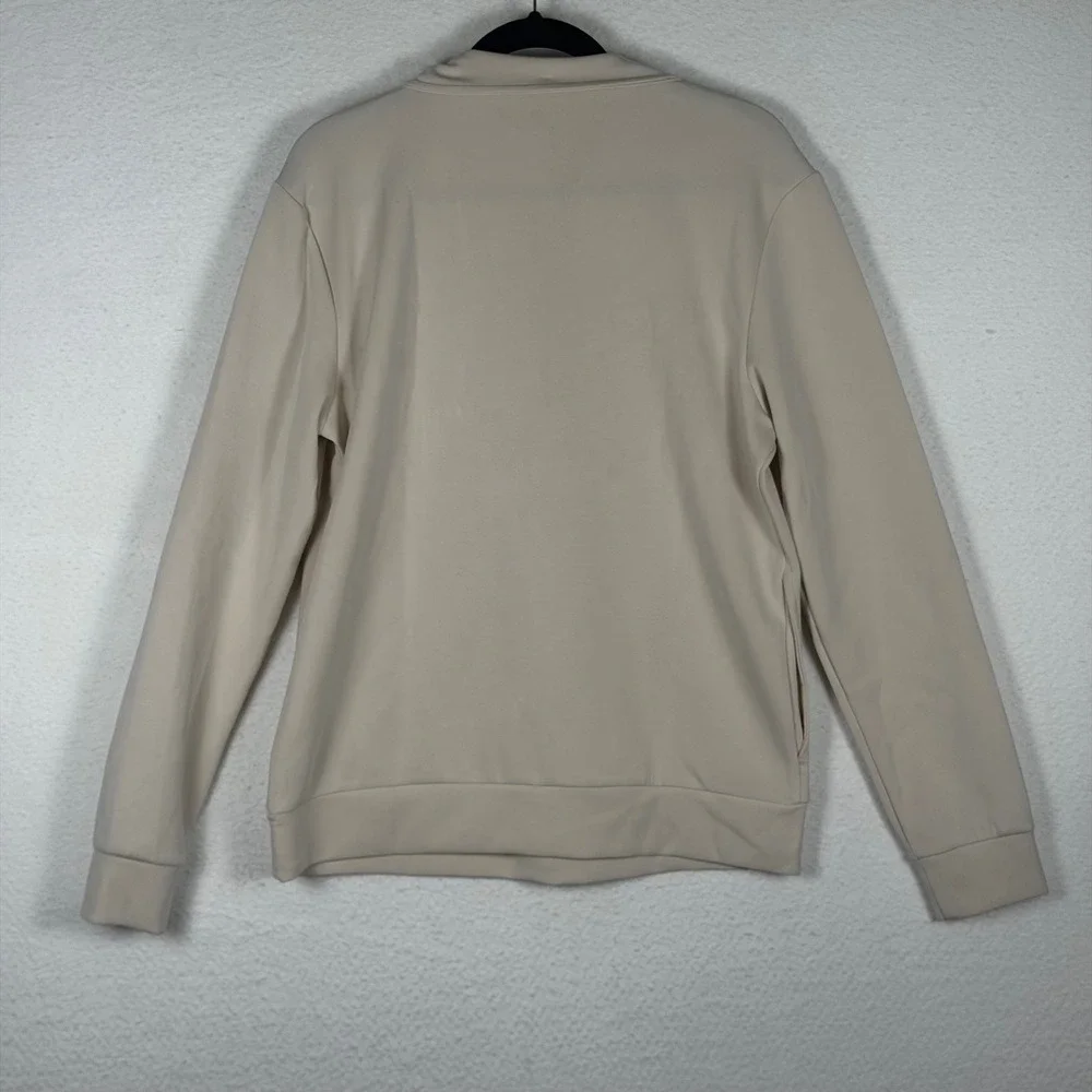 Member's Mark Mens Sandwash Quarter Zip Pullover Beige Cream Size‎ M Mock Neck
